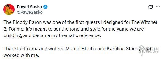 《巫师3》「血腥男爵」任务设计者 曾害怕把游戏搞砸