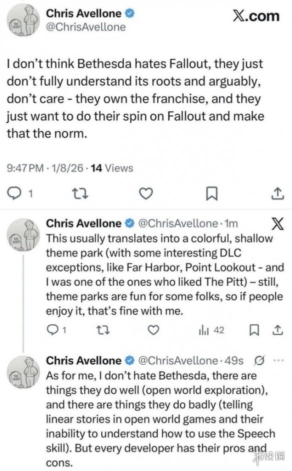 前《新维加斯》开发者：B社不懂《辐射》的精神内核