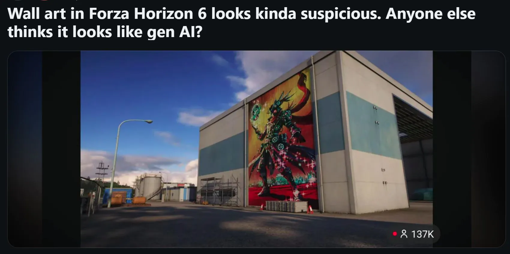 《极限竞速:地平线6》被质疑使用了生成式AI