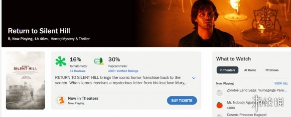 《重返寂静岭》爆米花指数仅30%:披着游戏外皮水剧情