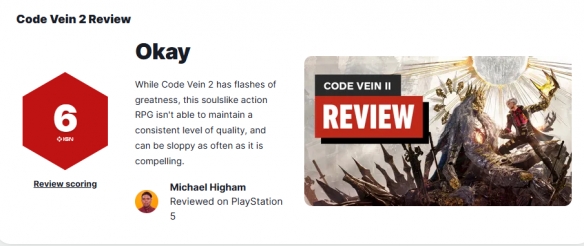 《噬血代码2》IGN 6分：未能跟上类魂游戏发展步伐