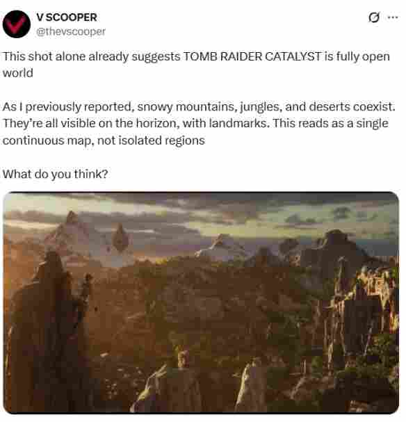 告别区域加载！曝《古墓丽影：天灾》是完整开放世界