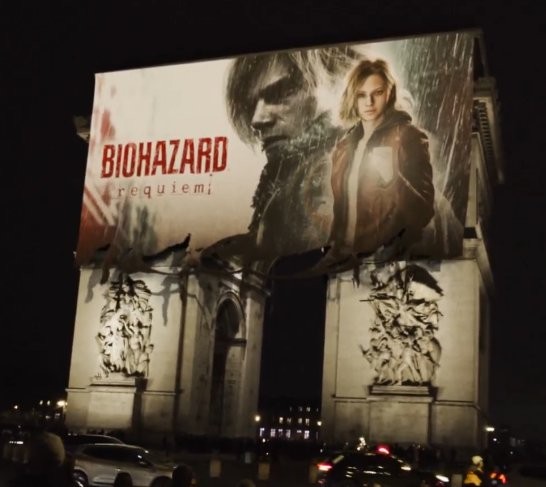 法国凯旋门惊现《生化危机：安魂曲》大幅广告 官方辟谣AI做的